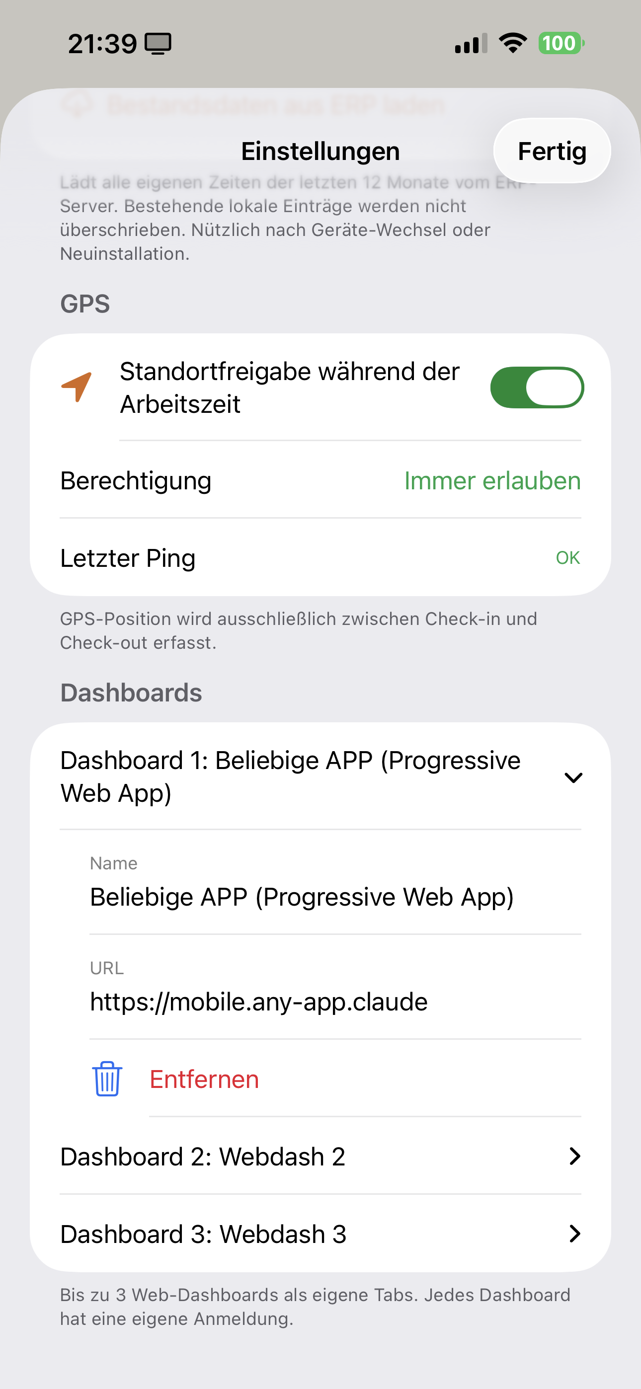 PWA-Tabs konfigurieren — bis zu drei Web-Apps als native Tabs